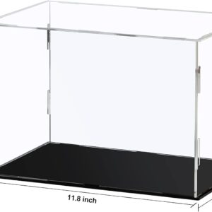 Alternative view of Acrylic Display Case Clear Display Box Assemble Countertop Cube for Collectibles, Action Figures, Miniature Figurines Dustproof Protection Storage & Organizing (Black, 30x20x20cm)