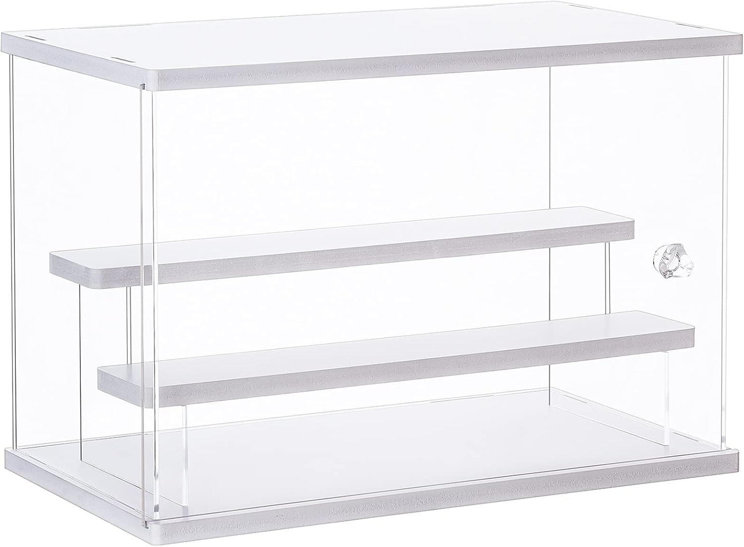 Acrylic Display Case Clear Display Box Assemble Countertop Cube for Collectibles, Action Figures, Miniature Figurines Dustproof Protection Storage & Organizing (Black, 30x20x20cm) - Image 7