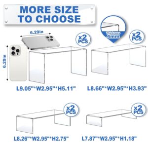 Alternative view of Aheroi Acrylic Risers Display Stands, Acrylic Stands for Display 8Pcs 2Set