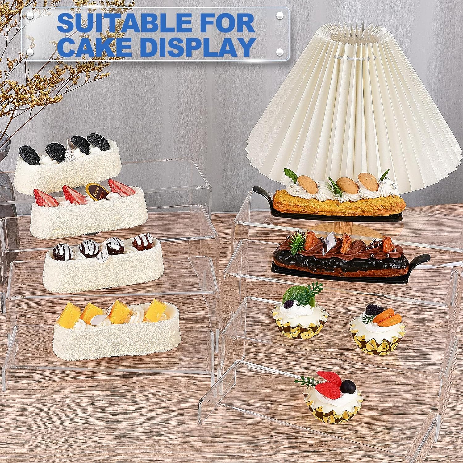 Aheroi Acrylic Risers Display Stands, Acrylic Stands for Display 8Pcs 2Set - Image 7